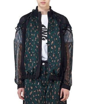 sacai レオパード シフォンブルゾン