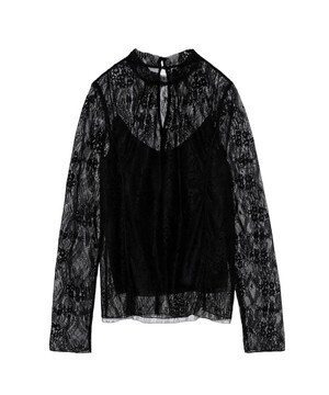 FRAY I.D ハイネックレースブラウス