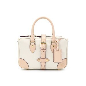 GLOBE-TROTTER センテナリー　スモールボーリングバッグ　アイボリー×ナチュラル