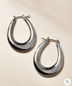 GOLDY 1190313 A フラット Uライン フープ ピアス シルバー