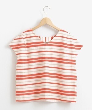 Perle Peche ボーダー2wayブラウス