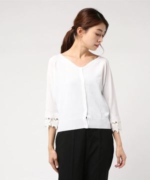 MEW’S REFINED CLOTHES 袖レース２WAYニットカーディガン