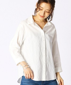 COMME CA ISM バックシャン レースアップシャツ