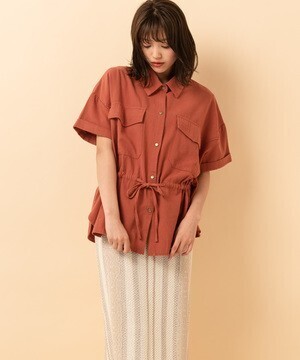 RETRO GIRL 半袖ドロストシャツブラウス