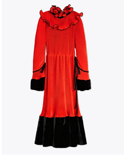 Tory Burch Tory Burch PLEATED RUFFLE DRESS