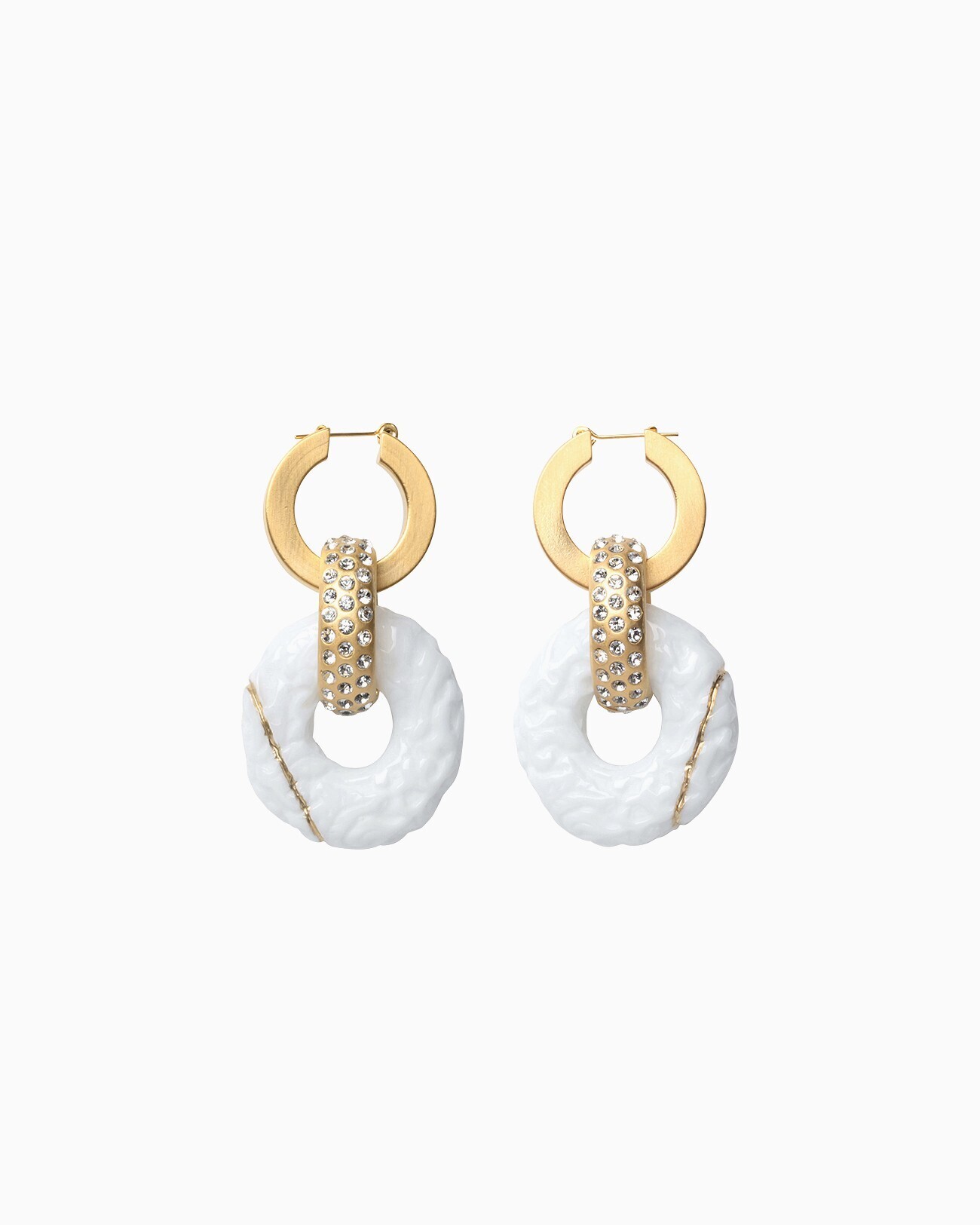 Mame Kurogouchi Flower Pottery Pierced Earrings