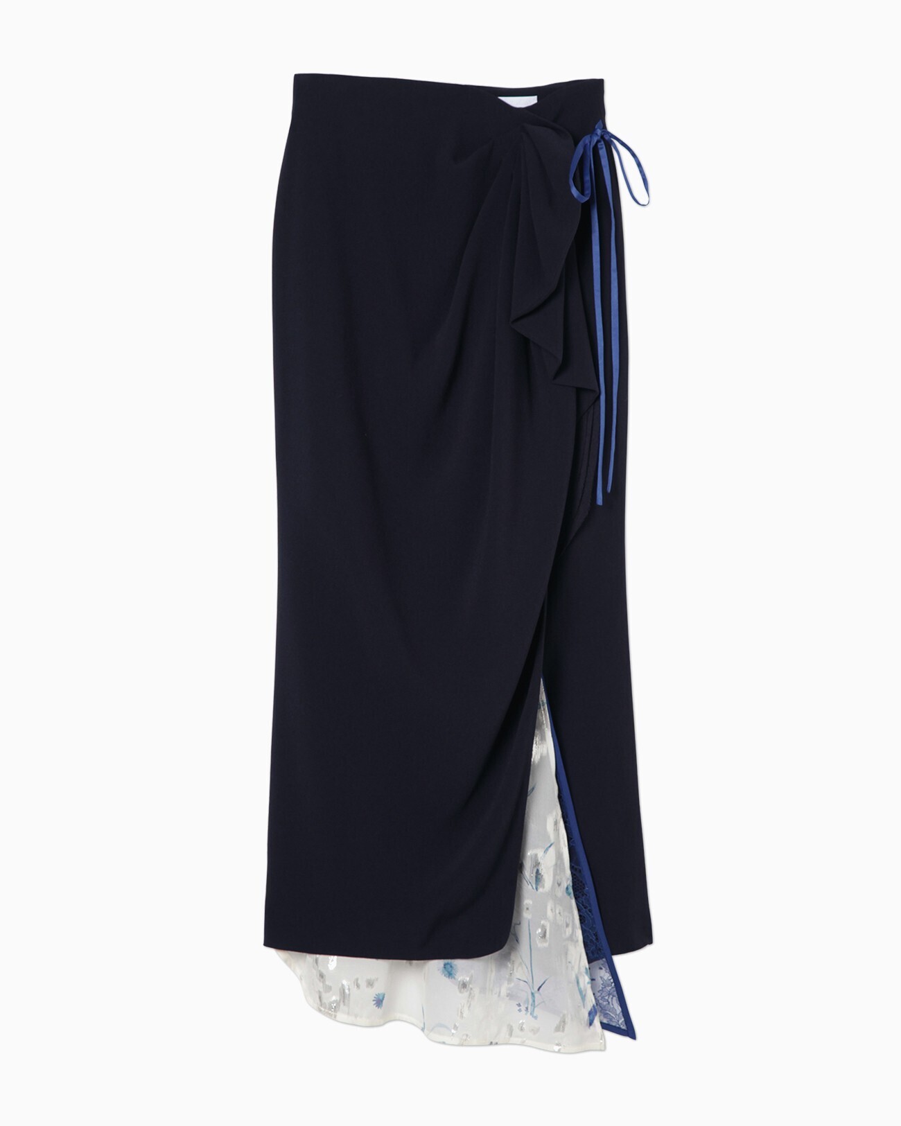 Mame Kurogouchi Silk Lame Print Layered Style Skirt