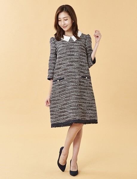 PATTERN fiona ツイードワンピース