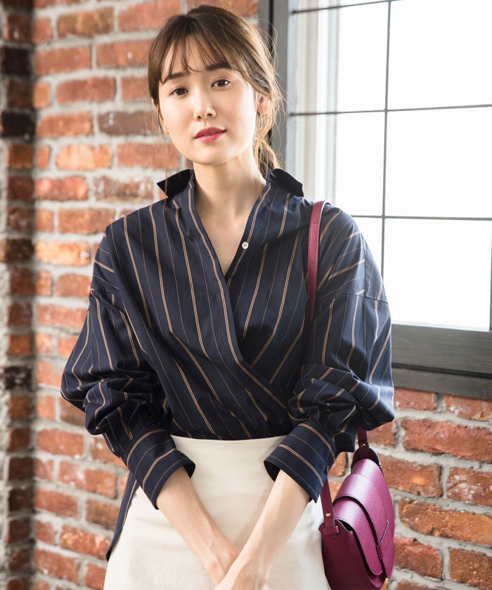 ANAYI メンストライプ2WAYシャツ