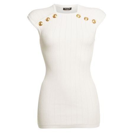 BALMAIN ボタン付きノースリーブトップス