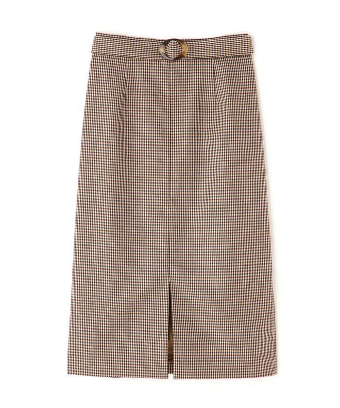 N.（N. Natural Beauty Basic） ベッコウバックルチェックタイトスカート