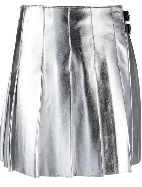 MSGM メタリック プリーツスカート