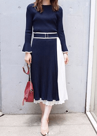 LAISSE PASSE バイカラーLadyニットワンピース?