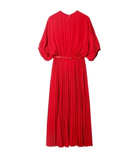 LE CIEL BLEU Georgette Pleated Dress