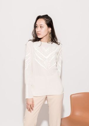 Chloe white embroidered details blouse