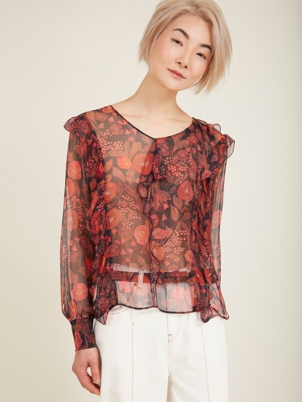 Cotelac BLOUSE EN SOIE  VOLANTS E-BLOOMST