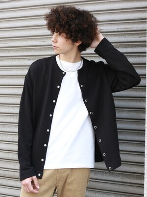 CRAFT STANDARD BOUTIQUE クルーネックフロントボタン裏毛カーディガン