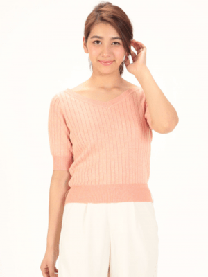 &g’aime &g’aime【958-60003】【2WAY】 ワイドリブベルトオンニット