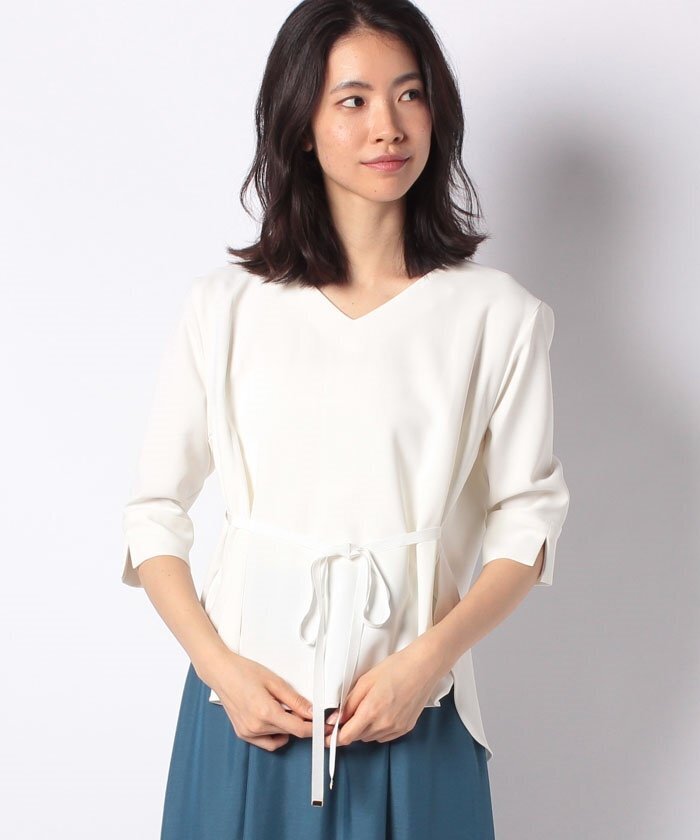 TONAL ダブルクロスウエストリボンブラウス