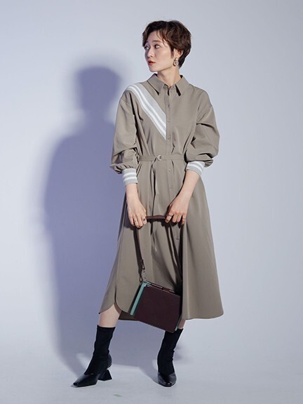 LADYMADE リブカフスシャツワンピース