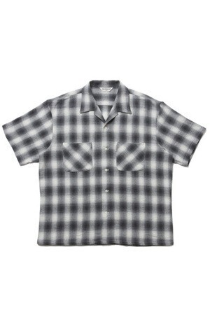 COOTIE PRODUCTIONS OMBRE CHECK OPEN-NECK S/S SHIRT