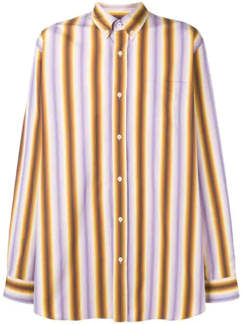 MARNI Striped Buttondown Shirt in Purple