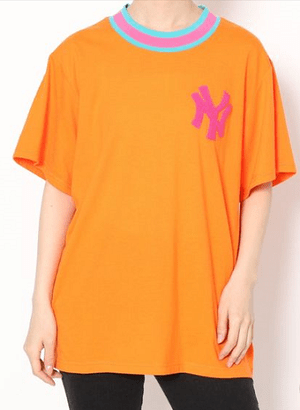 jouetie New York Yankees ラインリブ Tシャツ
