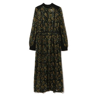 LOKITHO EMBROIDERY FLARED DRESS