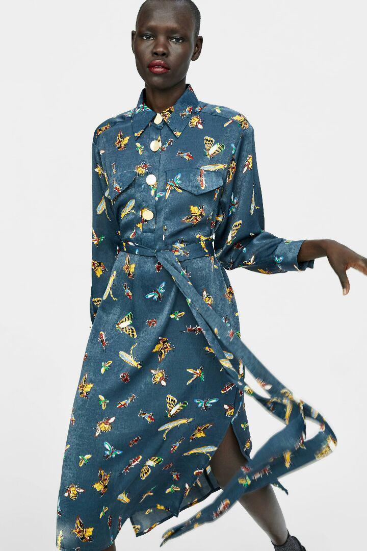 ZARA INSECT PRINT DRESS