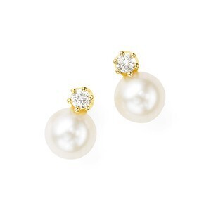 ポンテヴェキオ K10YGフレッシュウォーターパール/ダイヤモンドピアス | Ponte Vecchio Online Shop