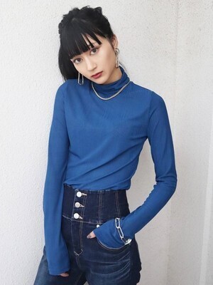 EMODA ストライプハイネックトップ