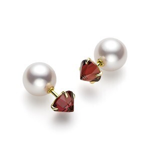 TASAKI refined rebellion signature garnet earrings