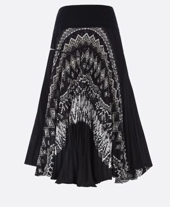 sacai イギリス風刺繍入りデザインプリーツスカート
