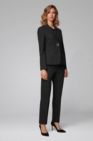 HUGO BOSS Slim-fit jacket in patterned virgin wool