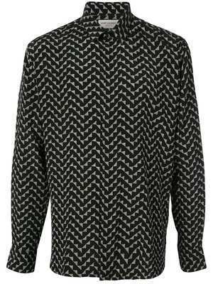 SAINT LAURENT プリント シルクシャツ