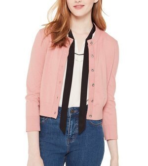 kate spade new york FADED PEONY JEWEL BUTTON CROPPED CARDIGAN