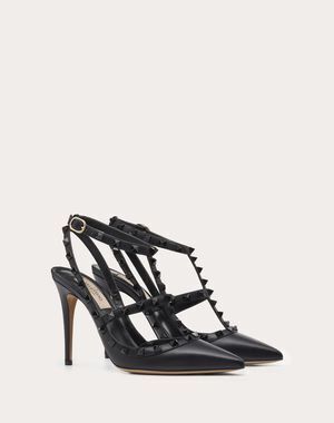 VALENTINO ROCKSTUD ANKLE STRAP PUMP WITH TONAL STUDS 100 MM