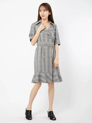 CECIL McBEE Wボタンマーメードワンピース