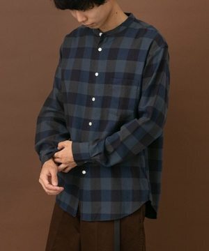 FORK&SPOON 甘撚りビエラバンドカラーシャツ