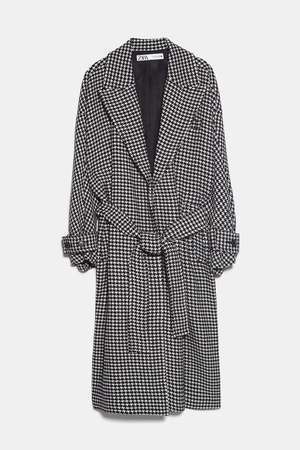ZARA 千鳥格子柄コート