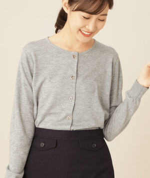 NATURAL BEAUTY BASIC ［洗える］メタルバーポイントニットカーディガン