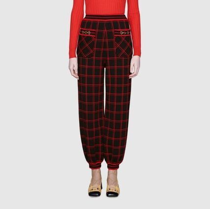 GUCCI チェック ウール ハーレムパンツ