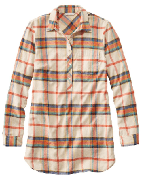 L.L.Bean Signature Lightweight Flannel Tunic Shirt