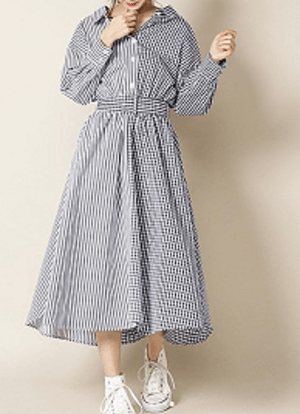 And Couture Check × stripe onepiece