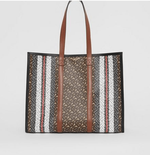 BURBERRY モノグラムストライプ Eキャンバス トートバッグ