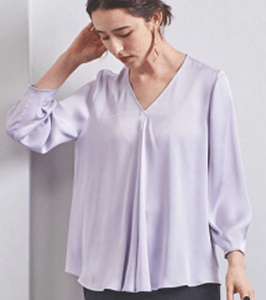 UNITED ARROWS UBCB Vネック タック フレア ブラウス