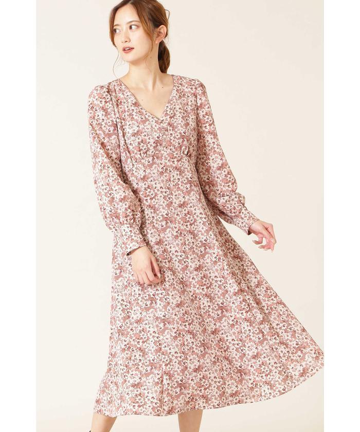 JILLSTUART トーンフローラルジョーゼットワンピース