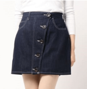rienda Slanting Button J/W DENIM SK