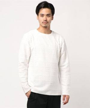 ikka ジャガードクルーネックロンＴ