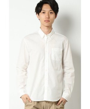 ikka シャンブレーボタンダウン